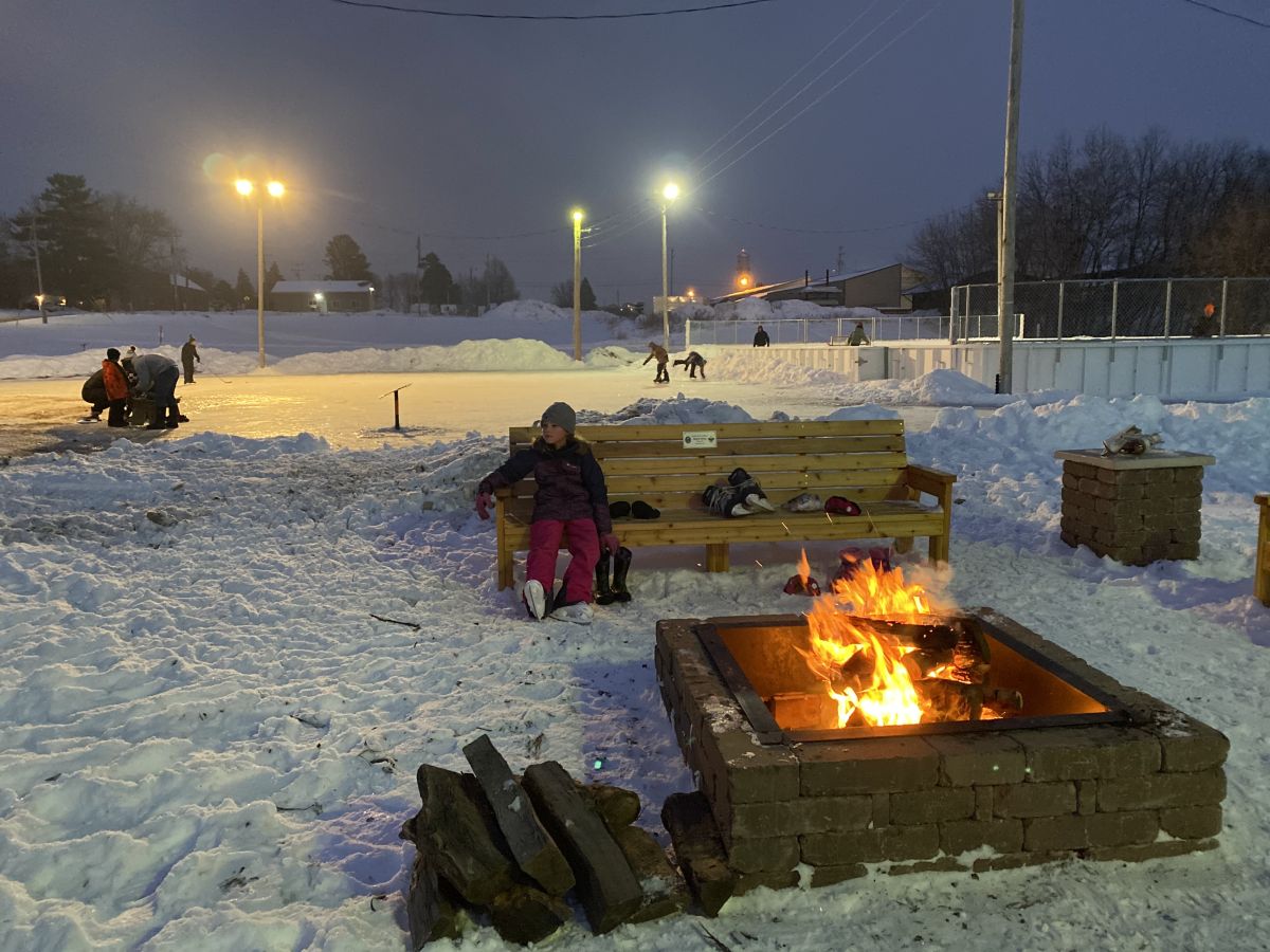 Girl Firepit Ice Rink