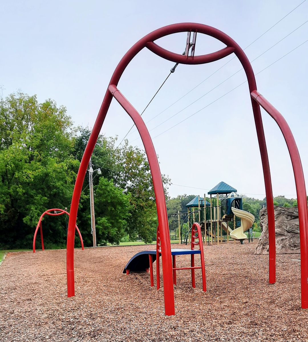 Zipline and jungle gym